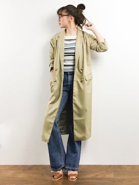 「Ameri（アメリ）のアイテム（ジャケット/アウター）」を使った、Y.Iさん（レディース・162cm）の春コーディネート