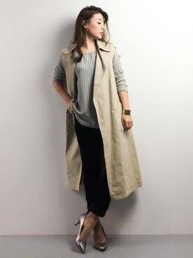 「Another Edition（アナザーエディション）のアイテム（その他アウター）」を使った、Y.Iさん（レディース・162cm）の春コーディネート