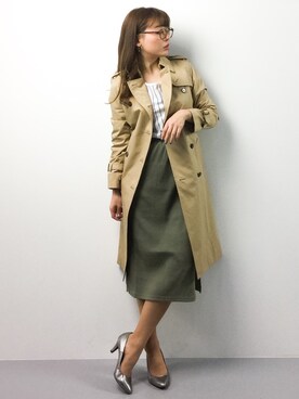 「NOLLEY’S（ノーリーズ）のアイテム（トレンチコート）」を使った、Y.Iさん（レディース・162cm）の春コーディネート