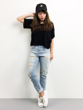 「- W. -（ダブリュー）のアイテム」を使った、Y.Iさん（レディース・162cm）の春コーディネート