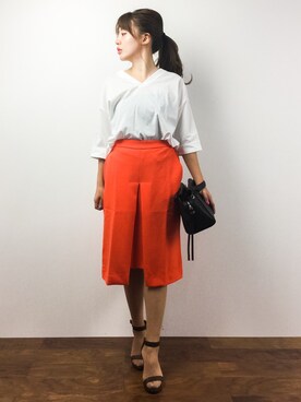 「FRAY I.D（フレイアイディー）のアイテム（クラッチバッグ）」を使った、Y.Iさん（レディース・162cm）の夏コーディネート