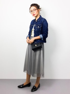 「秋色コーデ」｜「アイテム（デニムジャケット）」を使った、Y.Iさん（レディース・162cm）の秋コーディネート