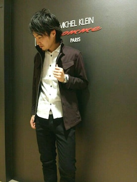 「MK MICHEL KLEIN HOMME （エムケーミッシェルクランオム）のアイテム（ブルゾン）」を使った、moriさん（メンズ・172cm）の秋コーディネート
