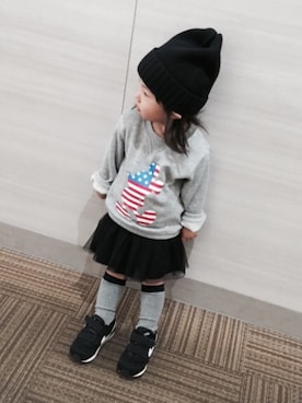「こども ビームス（コドモビームス）のアイテム（スウェット）」を使った、J-babyさん（キッズ・80cm）の秋コーディネート