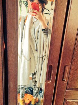 「くつした」｜「アイテム（その他アウター）」を使った、いとさん（レディース・163cm）の春コーディネート