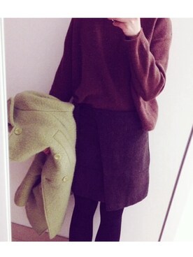 「アイテム（その他トップス、ブラウン系）」を使った、大卷包小卷桑さん（レディース・160cm）の冬コーディネート