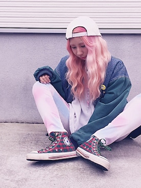 「BUTTSTAIN（バットステイン）のアイテム（帽子）」を使った、yuuさん（レディース・156cm）の冬コーディネート