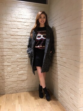 「ネコ」｜「アイテム（チェスターコート）」を使った、anna yamaguchiさん（レディース・162cm）の秋コーディネート