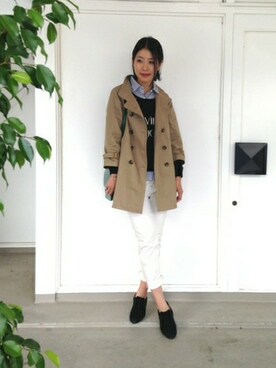 「Rouge vif（ルージュヴィフ）のアイテム（トレンチコート）」を使った、やまさんさん（レディース・167cm）の秋コーディネート