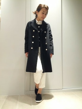 「Rouge vif（ルージュヴィフ）のアイテム（ピーコート）」を使った、やまさんさん（レディース・155cm）の秋コーディネート