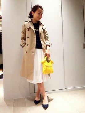 「Rouge vif（ルージュヴィフ）のアイテム（トレンチコート）」を使った、やまさんさん（レディース・155cm）の冬コーディネート