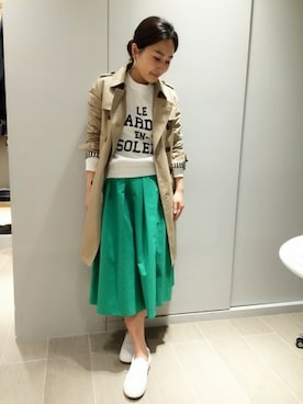 「Rouge vif（ルージュヴィフ）のアイテム（トレンチコート）」を使った、やまさんさん（レディース・155cm）の冬コーディネート