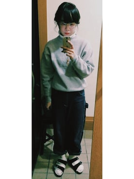 「アイテム（ムートンコート）」を使った、妙さん（レディース・163cm・20代）の冬コーディネート