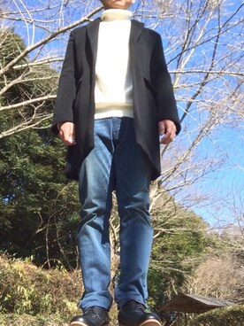 だいきさんの「STUDIOUS カシミヤシャギーチェスターコート MADE IN JAPAN 【ZOZO限定復刻】」を使ったコーディネート