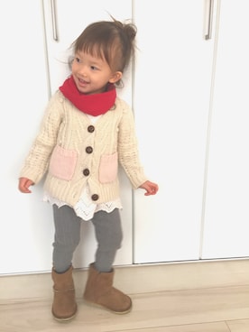「フユコーデ」｜「アイテム（ワンピース/ドレス）」を使った、nonnon_peさん（キッズ・100cm）の冬コーディネート