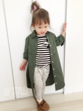「アイテム（シャツワンピース）」を使った、nonnon_peさん（キッズ・100cm）の冬コーディネート