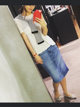 「Jeffrey Campbell（ジェフリーキャンベル）のアイテム（バレエシューズ）」を使った、tomi Iさん（レディース・155cm）の夏コーディネート