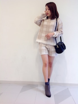 「ニットアップ」｜Rie   Taniguchiさん（レディース・160cm）の冬コーディネート