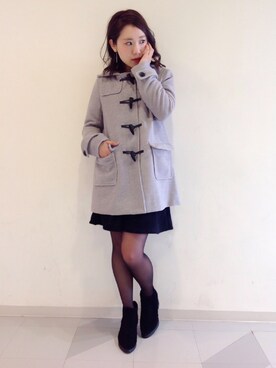 「Chico（チコ）のアイテム（ダッフルコート）」を使った、Rie   Taniguchiさん（レディース・160cm）の冬コーディネート