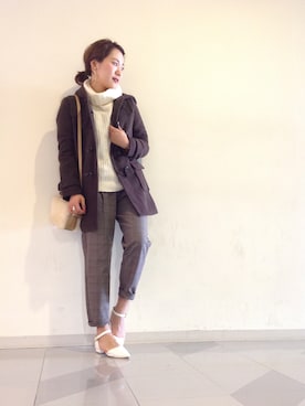 「Chico（チコ）のアイテム（ダッフルコート）」を使った、Rie   Taniguchiさん（レディース・160cm）の冬コーディネート