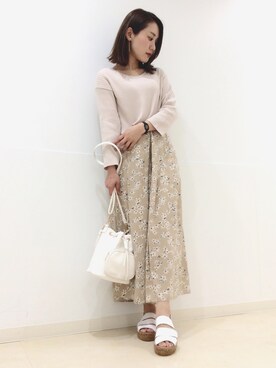 「ブイネック」｜Rie   Taniguchiさん（レディース・160cm）の冬コーディネート
