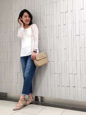 「カットオフ」｜「アイテム（キャミソール）」を使った、Rie   Taniguchiさん（レディース・160cm）の春コーディネート