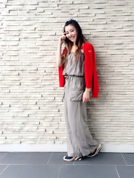 「MACPHEE（マカフィー）のアイテム（オールインワン・サロペット）」を使った、smileさん（レディース・165cm）の夏コーディネート
