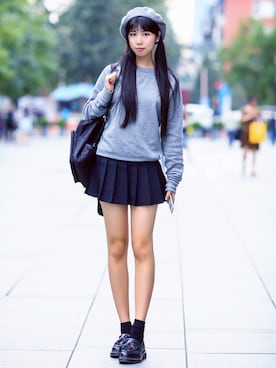 「school」｜「アイテム（ブーティ）」を使った、YummyZさん（レディース・172cm）の秋コーディネート