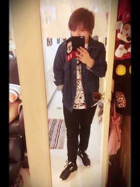 「JOYRICH」｜「アイテム（デニムジャケット）」を使った、毛mouさん（レディース・158cm）の春コーディネート