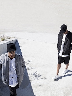 「menswear」｜「アイテム（ダウンジャケット/コート）」を使った、ILoveUglyさん（メンズ・188cm）の春コーディネート