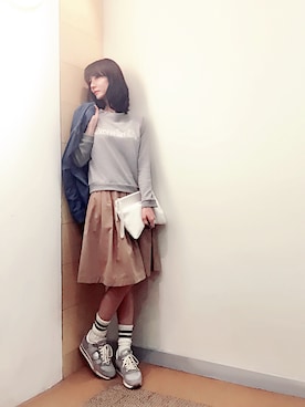 「ATMOSPHERE（アトモスフィア）のアイテム」を使った、喵喵小桃さん（レディース・160cm）の秋コーディネート