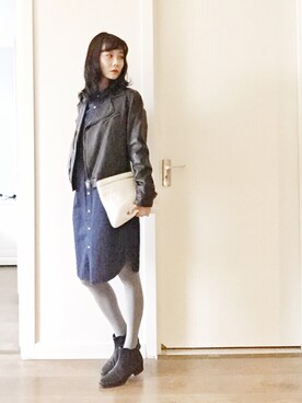 「ATMOSPHERE（アトモスフィア）のアイテム」を使った、喵喵小桃さん（レディース・160cm）の秋コーディネート