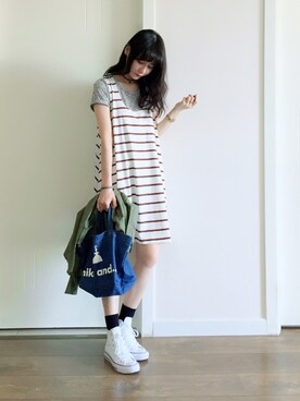 「TYPE-C-80’S-3CONDITION（タイプシーエイティーズスリーコンディション）のアイテム」を使った、喵喵小桃さん（レディース・160cm）の夏コーディネート