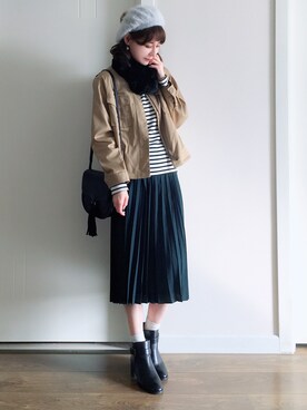 「NEW WORLD ORDER（ニューワールドオーダー）のアイテム」を使った、喵喵小桃さん（レディース・160cm）の秋コーディネート