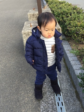 「babygap」｜「アイテム（ダウンジャケット/コート）」を使った、maiさん（キッズ・90cm）の冬コーディネート