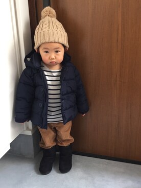 「babygap」｜「アイテム（ダウンジャケット/コート）」を使った、maiさん（キッズ・90cm）の冬コーディネート