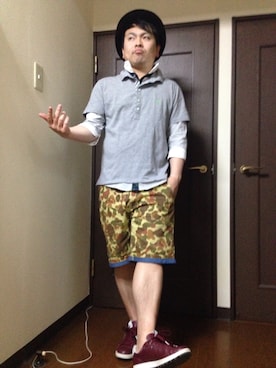 「manydope（メニードープ）のアイテム」を使った、小林一寿さん（メンズ・164cm）の春コーディネート