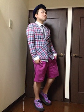 「manydope（メニードープ）のアイテム」を使った、小林一寿さん（メンズ・164cm）の春コーディネート