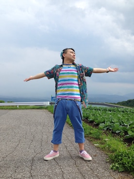 「IRIE（イリエ）のアイテム（アクセサリー）」を使った、小林一寿さん（メンズ・164cm）の夏コーディネート