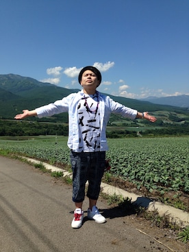 「FULL LIFE（フルライフ）のアイテム」を使った、小林一寿さん（メンズ・164cm）の夏コーディネート