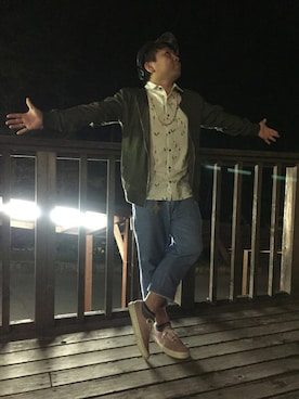 「Jungle Storm（ジャングルストーム）のアイテム（ジャケット/アウター）」を使った、小林一寿さん（メンズ・164cm）の春コーディネート