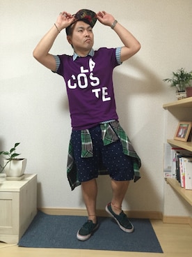 「LRG（エルアールジー）のアイテム（帽子）」を使った、小林一寿さん（メンズ・164cm）の秋コーディネート