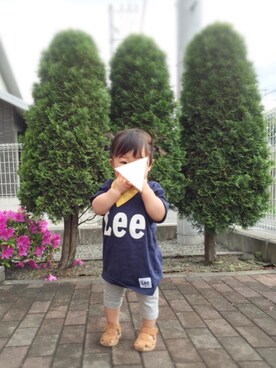 「しまむら（シマムラ）のアイテム（スタイ/よだれかけ）」を使った、ひな♡さん（キッズ・80cm）の春コーディネート