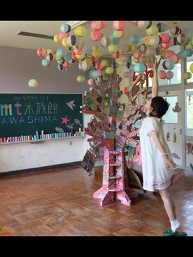 「アイテム（ワンピース、ホワイト系）」を使った、kinako02さん（レディース・153cm）の冬コーディネート
