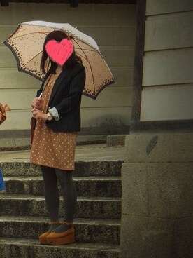 「アイテム（ワンピース、ブラウン系）」を使った、kinako02さん（レディース・153cm）の冬コーディネート