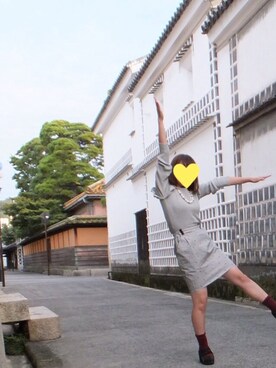 「Chico（チコ）のアイテム（ニット/セーター、グレー系）」を使った、kinako02さん（レディース・153cm）の秋コーディネート