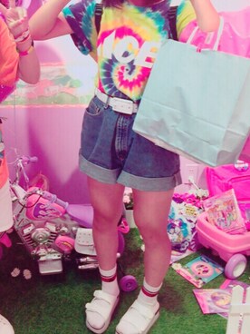 「サンキューマートのアイテム（デニムパンツ、その他）」を使った、りのさん（レディース・164cm）の夏コーディネート