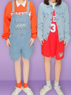 「GU（ジーユー）の（GU）ＷＯＭＥＮプラットフォームスニーカーＢ（シューズ、ホワイト系）」を使った、りのさん（レディース・164cm）の夏コーディネート