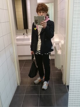 「アイテム（ピーコート）」を使った、daiさん（メンズ・165cm・30代）の春コーディネート