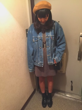 「WC（ダブル シー）のアイテム（デニムジャケット）」を使った、あかねさん（レディース・165cm）の秋コーディネート